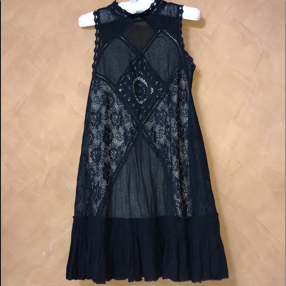Free people sexy black lace dress, sz S and M